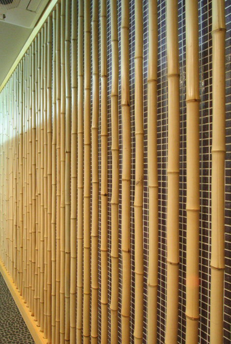 壁面の竹格子