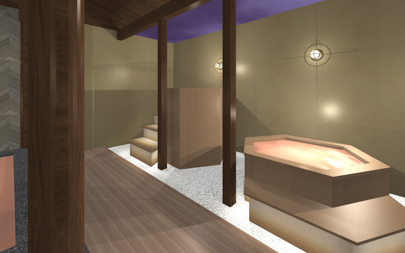 温泉宿の露天風呂デザイン